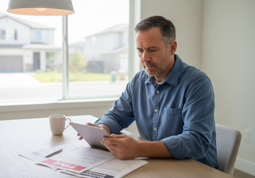 Resident receiving notice